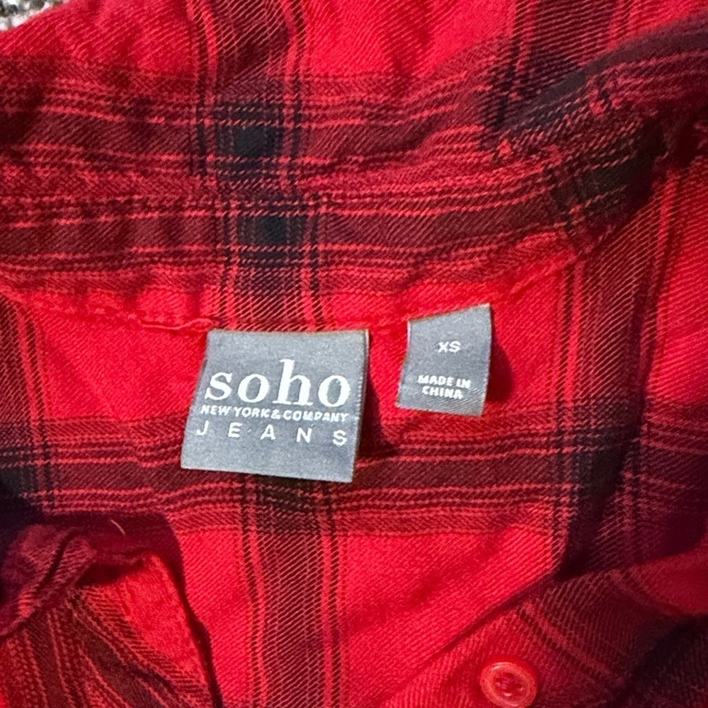 Red and Black Plaid Blouse - Picture 2 of 5